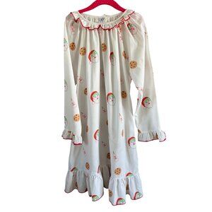 Sweet Dreams with Embroidered Santa Nightgown Light Blue Size 7